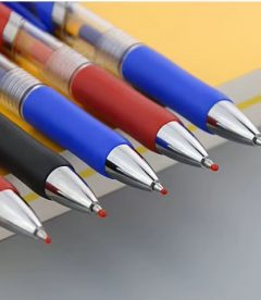 Stylo Neutre Rétractable ROUGE BLEU NOIR