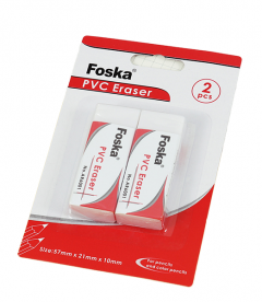 Gomme à effacer pour crayons d'école en PVC souple blanc 2/boîte