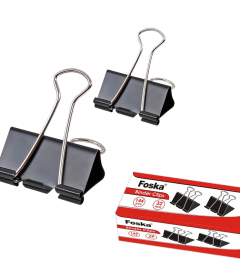 Clip Pinces à reliure à papier en métal noir 41mm 12 par boîte