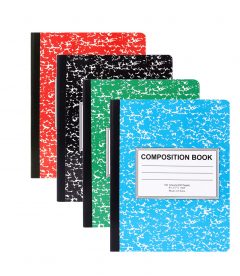 Cahier de composition à lignes pour étudiants, 200 pages, couleurs de marbre assorties, pour fournitures scolaires, prise de notes, écriture